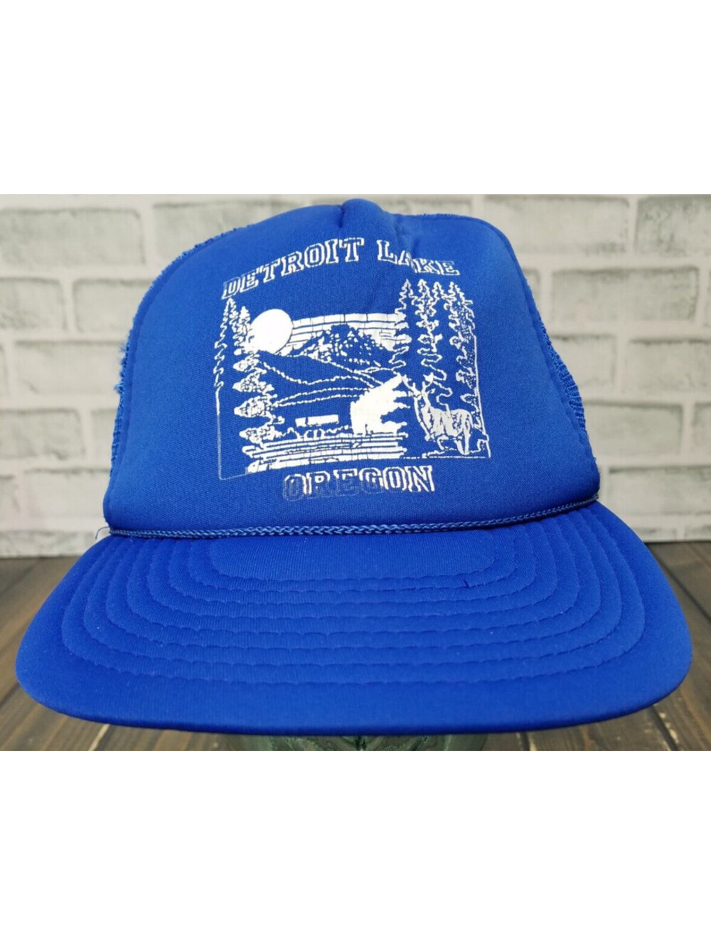 Vintage Detroit Lake Southeast of Salem Oregon Rope Trucker Hat Cap Speedway